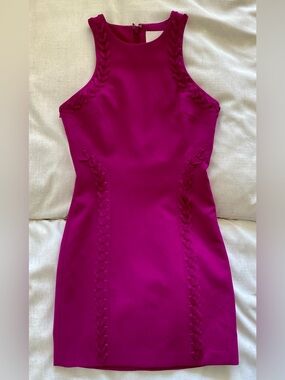 Cinq a Sept Fitted Dress in Fushia/Magenta